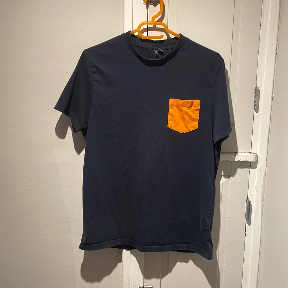 ASOS DESIGN Organic T-shirt with Contrast Pocket in Navy Men’s L